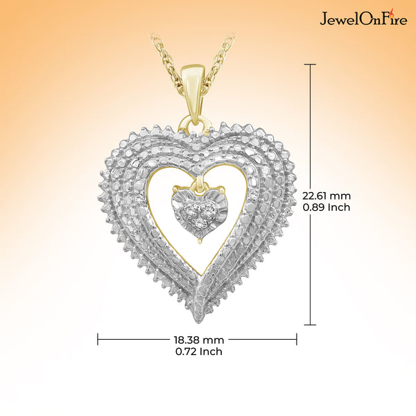 JewelonFire White Diamond Accent Sterling Silver Heart Pendant - Assorted Colors