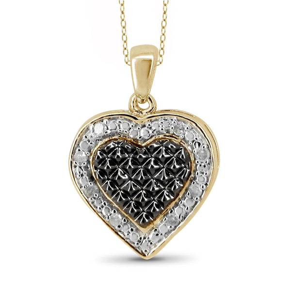 JewelonFire White Diamond Accent Sterling Silver Heart Pendant - Assorted Colors