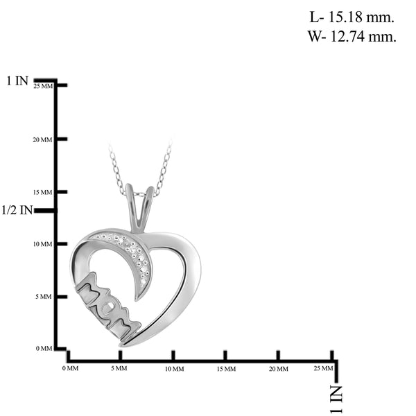 JewelonFire White Diamond Accent Sterling Silver Heart Pendant - Assorted Colors