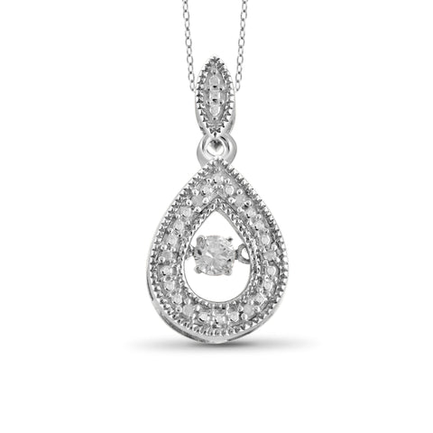 Diamond in the Sky White Diamond Accent Sterling Silver Tear-Drop Pendant