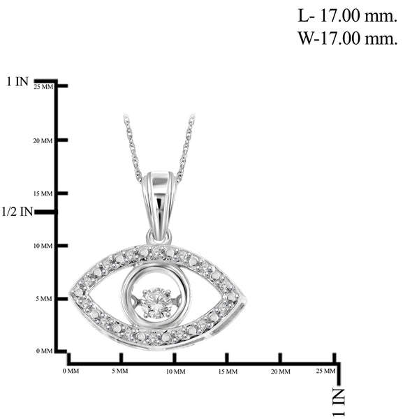 Diamond in the Sky 1/7 Carat T.W. White Diamond Sterling Silver Evil Eye Pendant