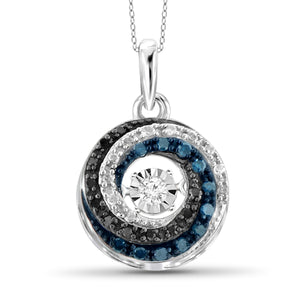 Diamond in the Sky 1/7 Carat T.W. Multi Color Diamond Sterling Silver Pendant