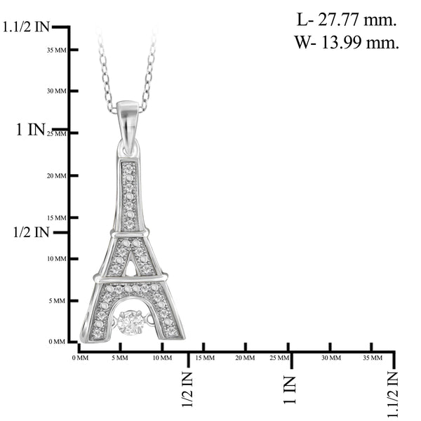 Diamonds in the Sky 1/10 Carat T.W. White Diamond Sterling Silver Eiffel Tower Pendant - Assorted colors