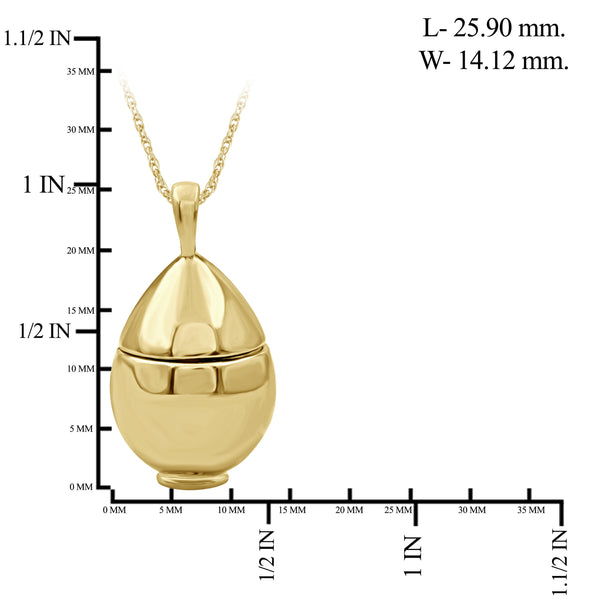 JewelonFire 1/20 Ctw Yellow & Blue Diamond 14K Gold over Silver Egg Pendant