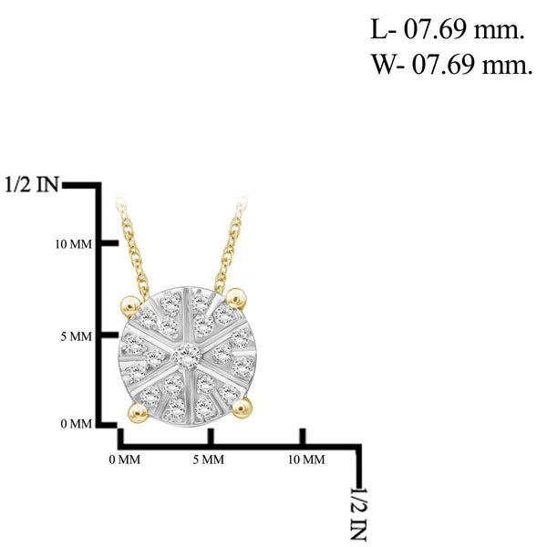 JewelonFire 1/10 Carat T.W. White Diamond Sterling Silver Flower Pendant - Assorted Colors