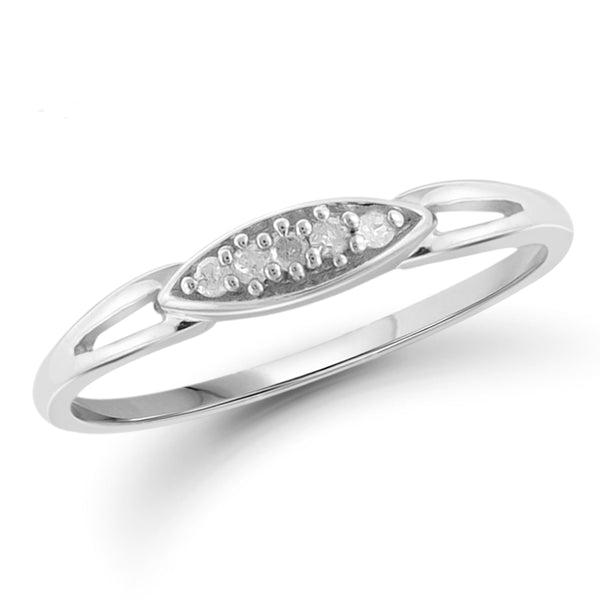 JewelonFire 1/5 Carat T.W. White Diamond Trio Engagement Ring Set in Sterling Silver - Assorted Colors