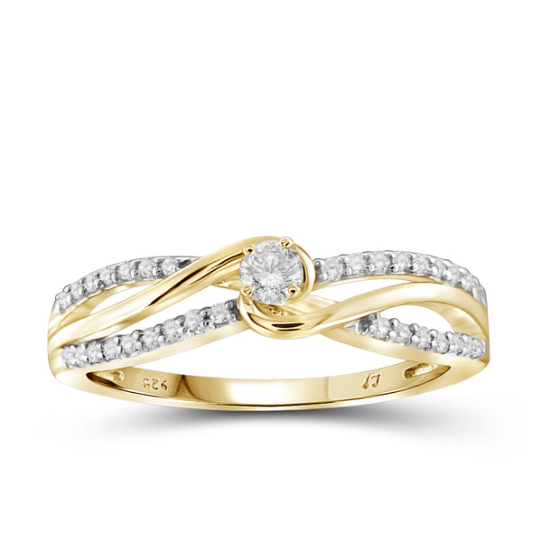 Jewelnova 1/4 Carat T. W. White Diamond 10K Gold Engagement Ring - Assorted Colors