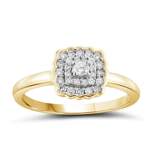 Jewelnova 1/4 Carat T.W. White Diamond 10K Gold Engagement Ring - Assorted Colors