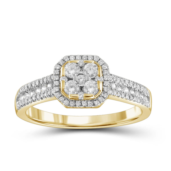 Jewelnova 1/2 Carat T.W. White Diamond 10K Gold Ring - Assorted Colors