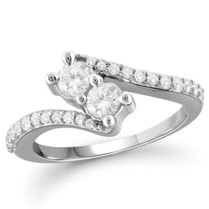 Jewelnova 3/4 Carat T.W. White Diamond 10K White Gold Two Stone Engagement Ring - Assorted Colors